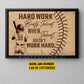 Motivational Personalized Softball Woman Canvas Painting, Hard Work Beats Talent Wall Art Decor, Poster Gift For Softball Lovers