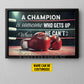 Motivational Personalized Boxing Canvas Painting, A Champion Is Someone Who Gets Up When He Can't Sport Wall Art Decor, Poster Gift For Boxing Lovers