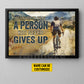 Motivational Personalized Cycling Man Canvas Painting, It's Hard To Beat A Person Who Never Gives Up Sport Wall Art Decor, Poster Gift For Cycling Lovers
