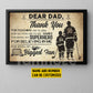 Personalized Hockey Dad Son Canvas Painting, Dear Dad Thank You Sport Wall Art Decor, Poster Father's Day Gift For Hockey Lovers
