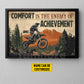 Motivational Personalized Motocross Canvas Painting, Comfort Is The Enemy Of Achievement Sport Wall Art Decor, Poster Gift For Motocross Lovers