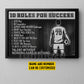 Motivational Personalized Soccer Man Canvas Painting, 10 Rules For Success Wall Art Decor, Poster Gift For Soccer Lovers