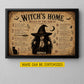 Personalized Halloween Witch Canvas Painting, Witch’s Home Rules Wall Art Decor, Spooky Season Poster Gift For Witch Lover