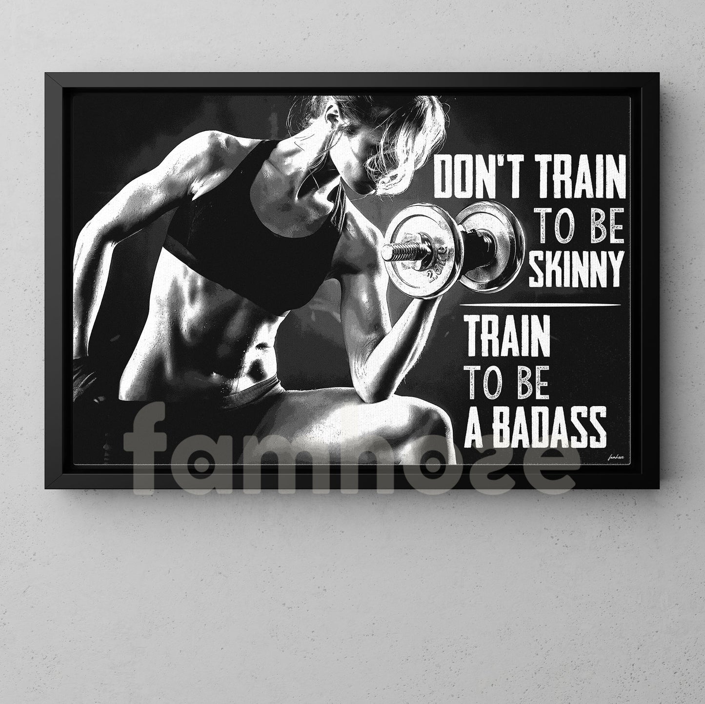 Don't Train To Be Skinny Train To Be A Badass, Motivational Wall Art Decor, Inspirational Sports Canvas Painting, Poster Gift For Gym Lovers