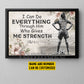 Personalized Soccer Girl Canvas Painting, I Can Do Everything Through Him Who Gives Me Strength Sport Wall Art Decor, Poster Gift For Soccer Lovers, Soccer Players