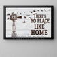 Rustic Farm Windmill Canvas Painting, There's No Place Like Home Wall Art Decor, Poster Gift For Farming Lover