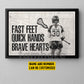Personalized Lacrosse Girl Canvas Painting, Fast Feet Quick Hands Brave Hearts Sport Wall Art Decor, Poster Gift For Lacrosse Lovers