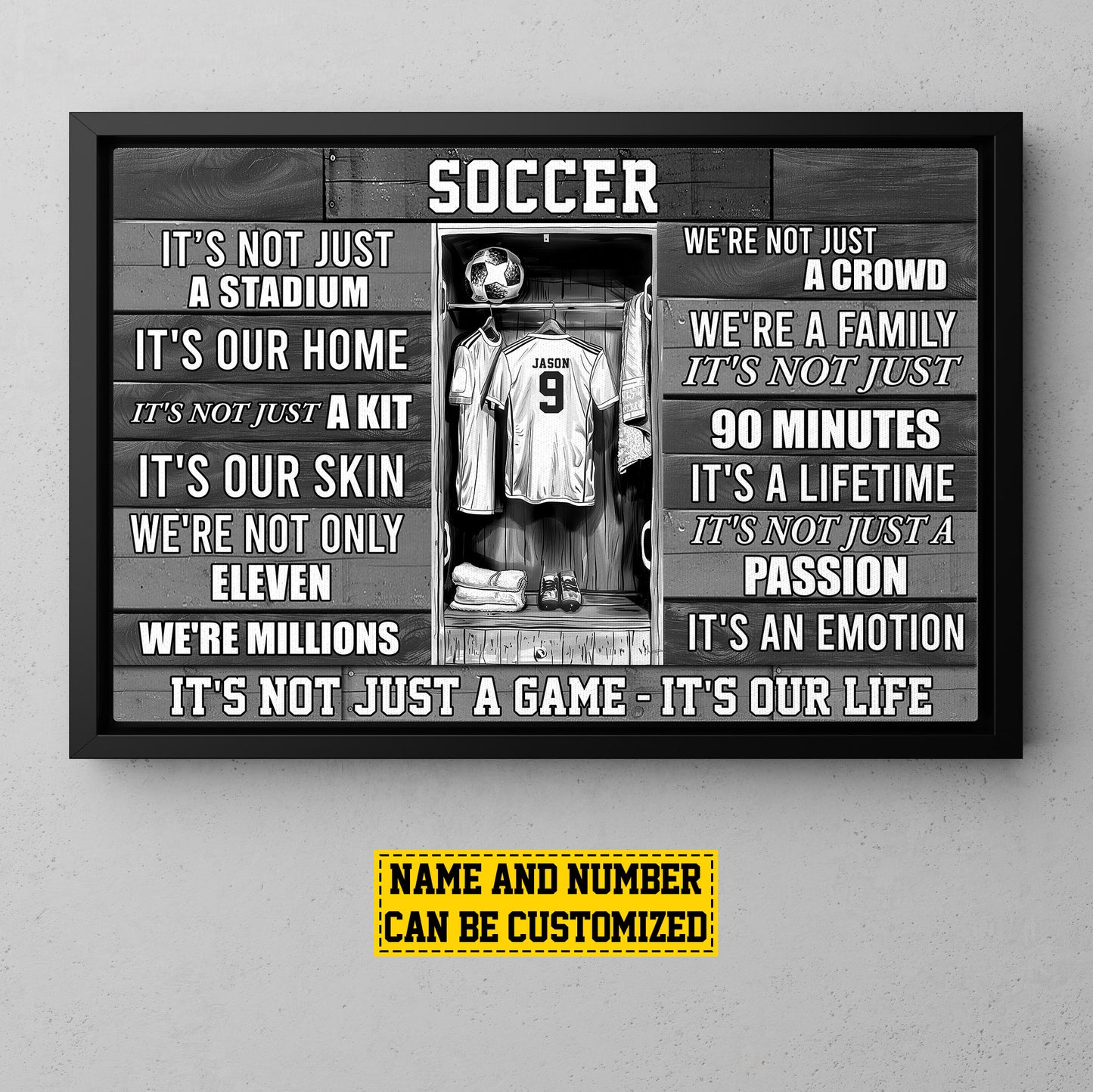 Personalized Motivational Soccer Canvas Painting, It's Not Just A Game, Sports Quotes Wall Art Decor, Poster Gift For Soccer Lovers