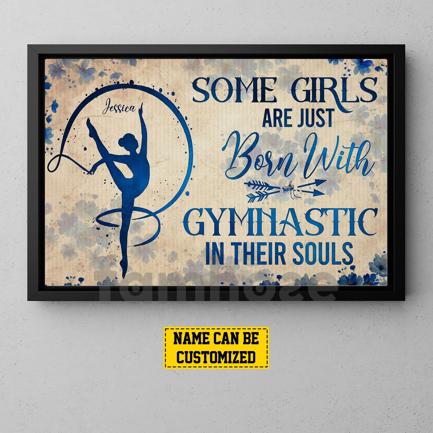 Personalized Gymnastic Woman Canvas Painting, Some Girls Are Just Born With Gymnastic In Their Souls Wall Art Decor, Poster Gift For Gymnastics Lovers