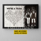 Romantic Personalized Volleyball Couple Canvas Painting, We're A Team, Sports Quotes Wall Art Decor, Poster Valentine's Day Gift For Volleyball-Loving Couple