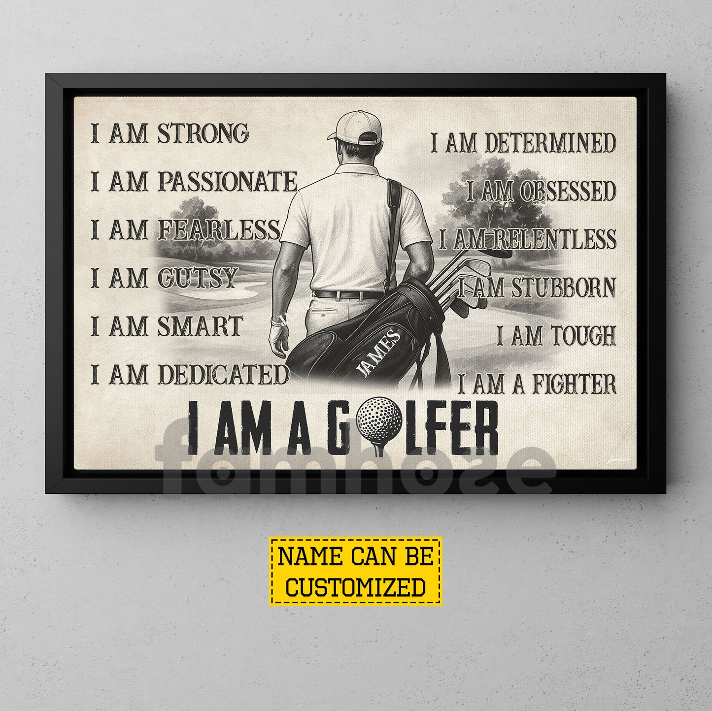 Personalized Golf Man Canvas Painting, I Am A Golfer Sport Wall Art Decor, Poster Gift For Golf Lover