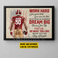 Personalized Football Boy Canvas Painting, Success Is Earned Dream Big Sport Wall Art Decor, Poster Gift For Football Lovers, Football Players