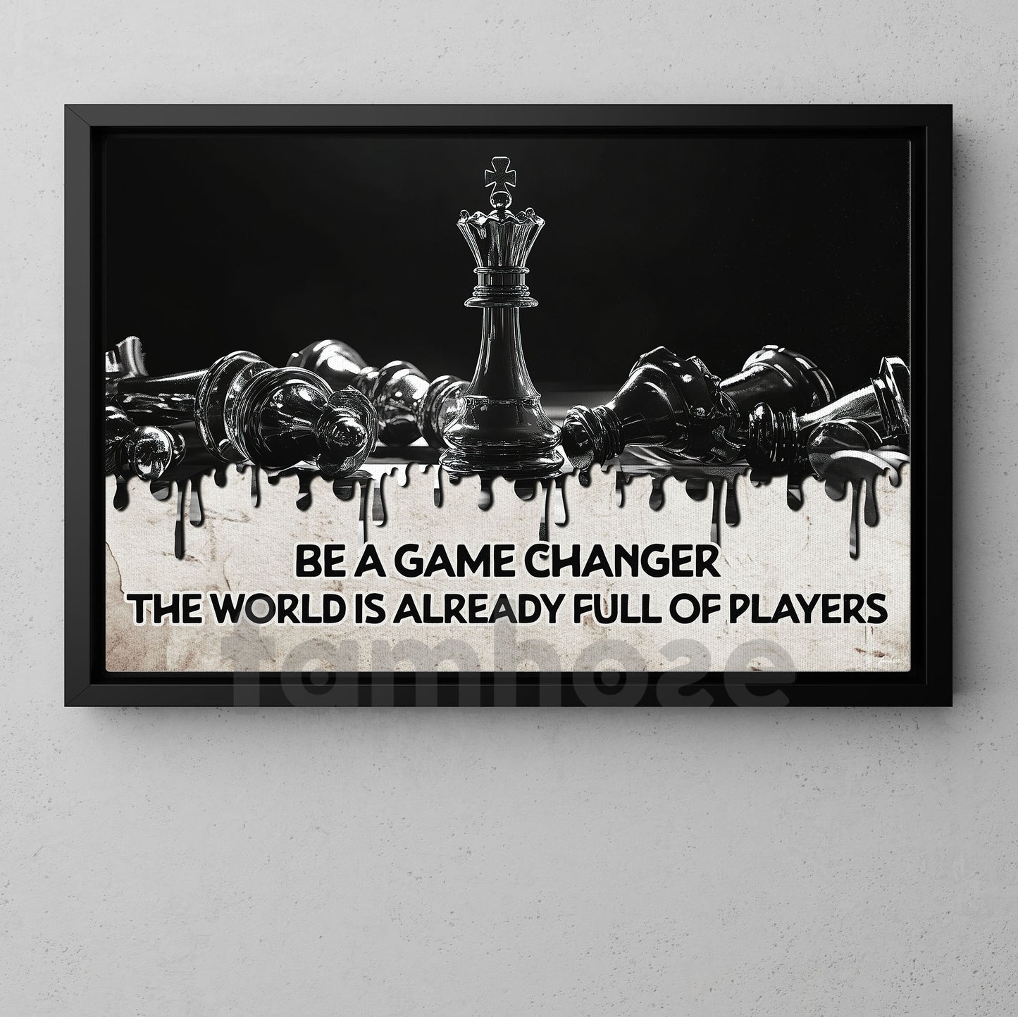 Be A Game Changer The World, Motivational Chess Wall Art Decor, Inspirational Canvas Painting, Poster Gift for Decoring Office, Living Room, or Workspace