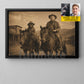 Personalized Cowboy & Dog Canvas Painting, Ride Together Forever Wall Art Decor, Poster Gift For Cowboys, Dog Lover