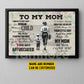 Personalized Baseball Mom Son Canvas Painting, To My Mom I Know It's Not Easy Sport Wall Art Decor, Poster Gift For Baseball Lovers