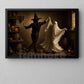 Halloween Witch & Ghost Canvas Painting, Witch And Ghost Are Dancing Spooky Season Wall Art Decor, Halloween Poster Gift