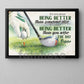 Motivational Golf Canvas Painting, It's Not About Being Better Than Someone Else Sport Wall Art Decor, Poster Gift For Golf Lover