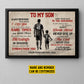 Personalized Soccer Canvas Painting, To My Son Will Always Be There For You, Sports Quotes Wall Art Decor, Poster Gift For Soccer Lovers