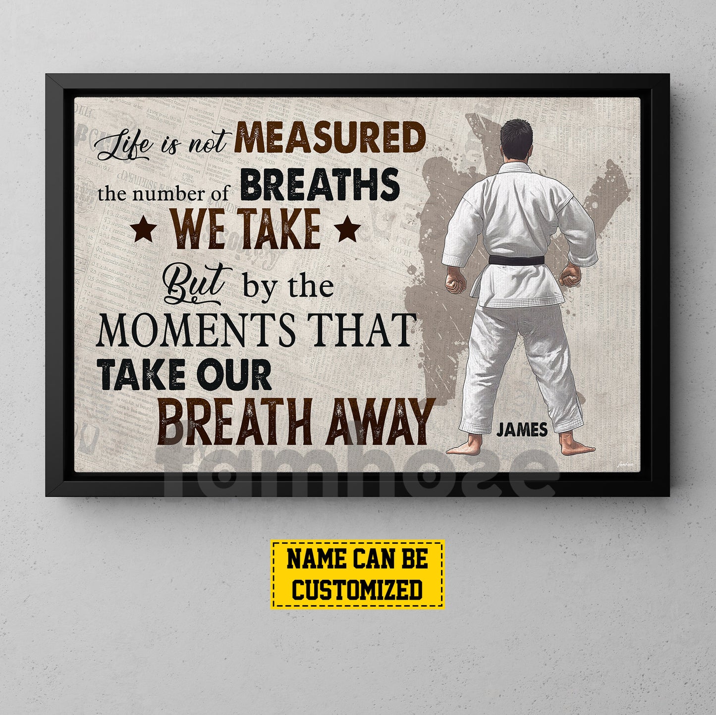 Personalized Jiu Jitsu Man Canvas Painting, Life Is Not Measured Wall Art Decor, Poster Gift For Jiu Jitsu Lovers