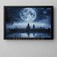 Halloween Meditation Witch Ghost Canvas Painting, Night Yoga With Witch And Ghost Wall Art Decor, Spooky Season Poster Gift For Meditator, Witch Lovers