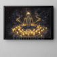 Halloween Skeleton Meditation Canvas Painting, Necromancer’s Meditation Wall Art Decor, Spooky Season Poster Gift For Meditator, Skeleton Lovers