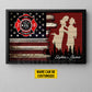 Personalized Couple Firefighter Canvas Painting, Romantic Quotes Wall Art Decor, Poster Gift For Firefighter Lovers