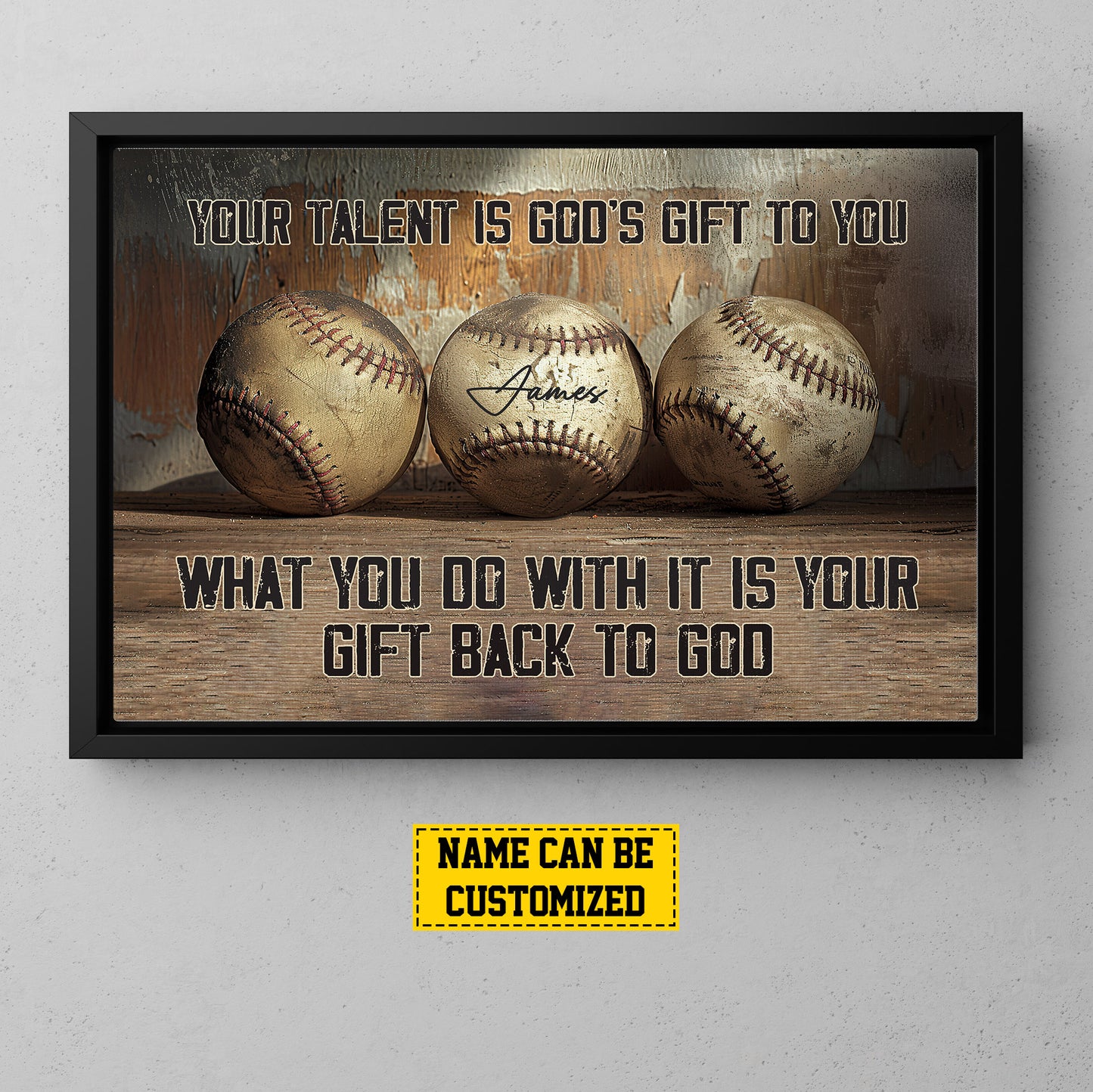 Personalized Motivational Baseball Canvas Painting, What You Do With It, Sports Quotes Wall Art Decor, Poster Gift For Baseball Lovers, Baseball Players