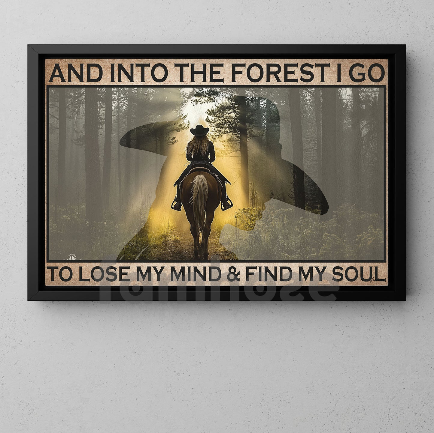 Cowgirl Canvas Painting, And Into The Forest I Go Wall Art Decor, Poster Gift For Cowgirl