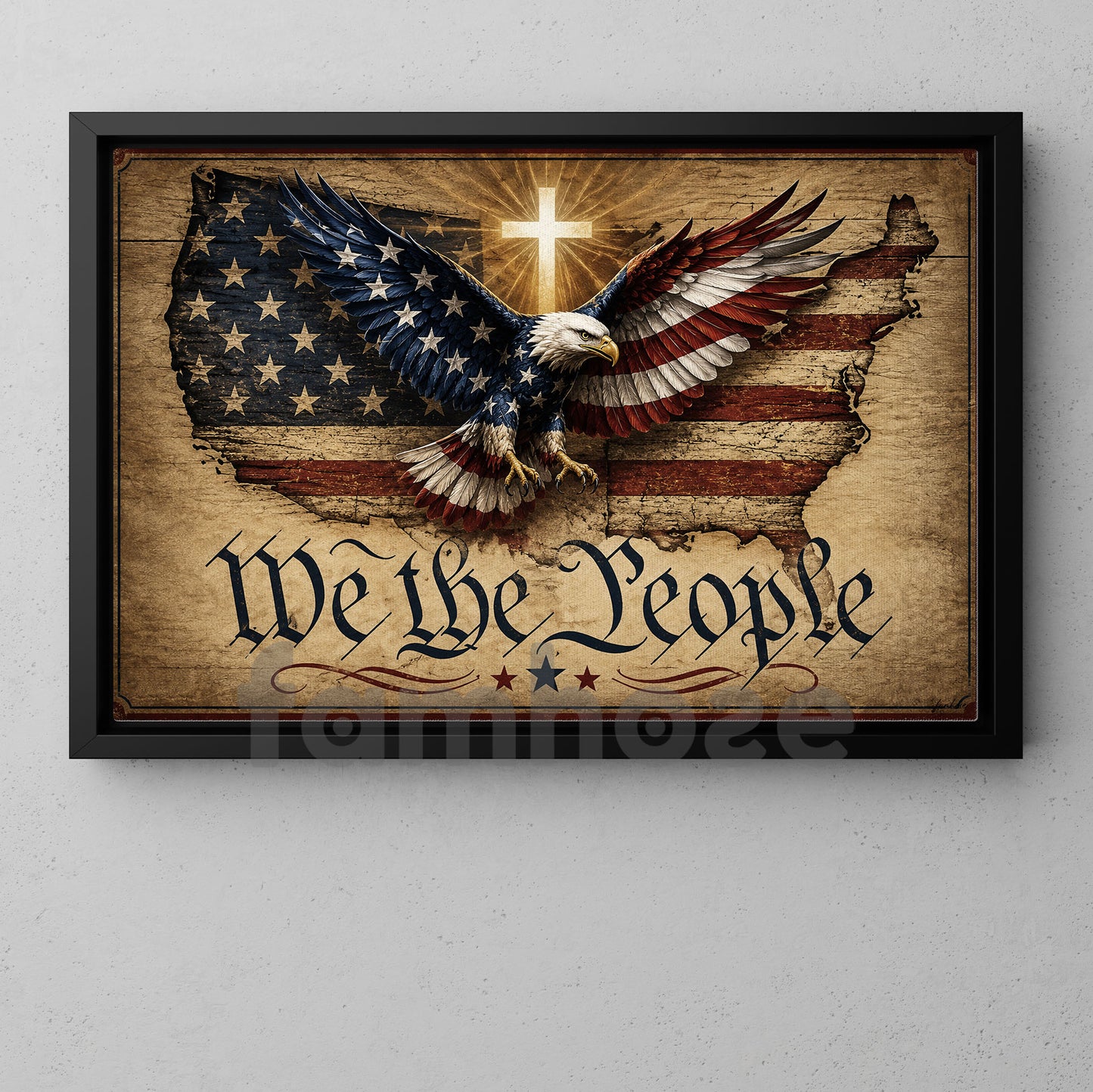 July 4th Canvas Painting, We The People Wall Art Decor, Independence Day Poster Gift For American Lover