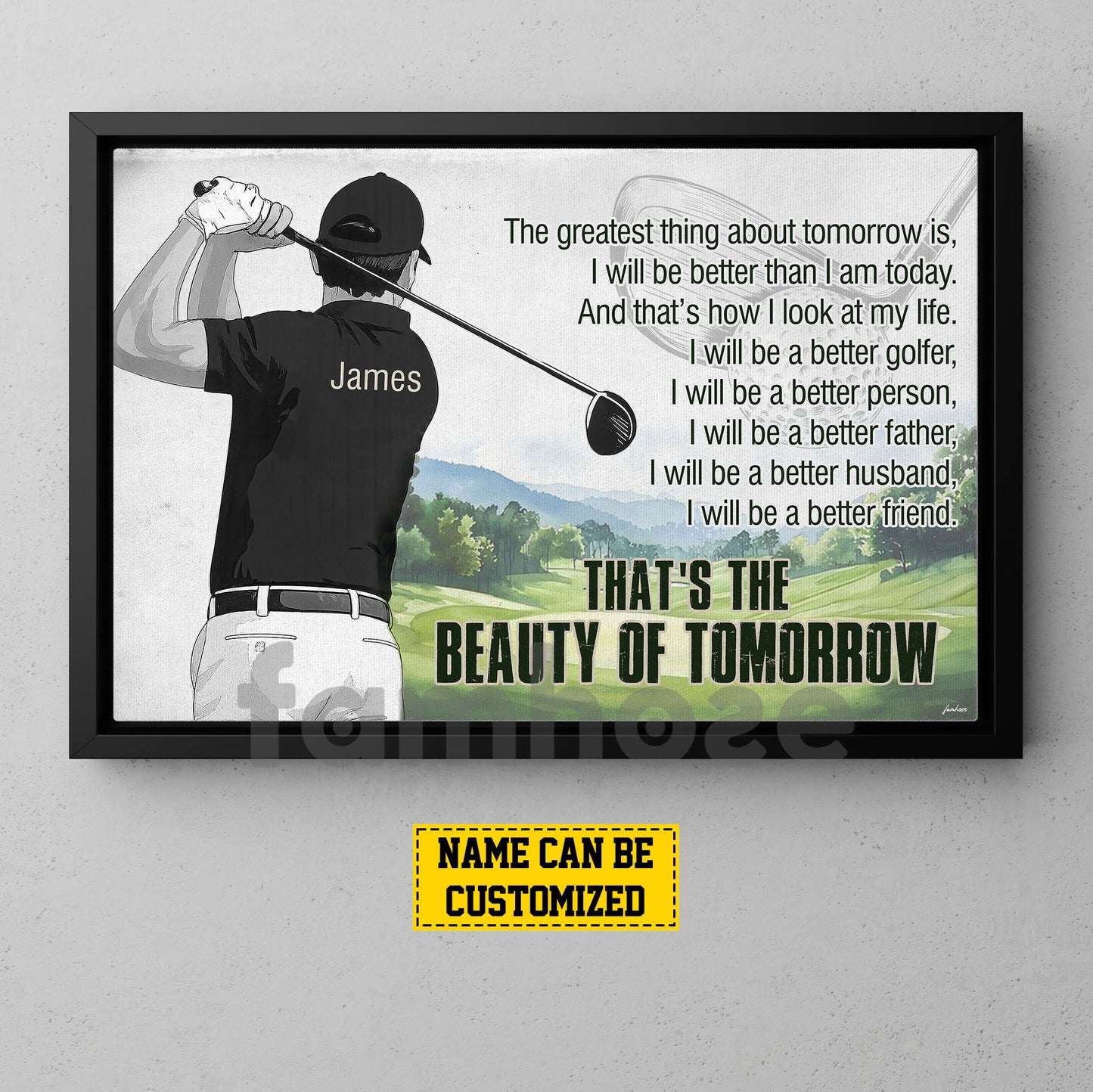 Personalized Golf Man Canvas Painting, That's The Beauty Of Tomorrow Wall Art Decor, Poster Gift For Golf Lovers