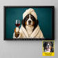 Funny Personalized Dog & Wine Toilet Canvas Painting, Spa Dog Bathroom Wall Art Decor, Restroom Poster Gift For Dog Lover