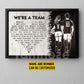 Romantic Personalized Soccer Couple Canvas Painting, We're A Team Sports Quotes Wall Art Decor, Poster Valentine's Day Gift For Soccer-Loving Couple