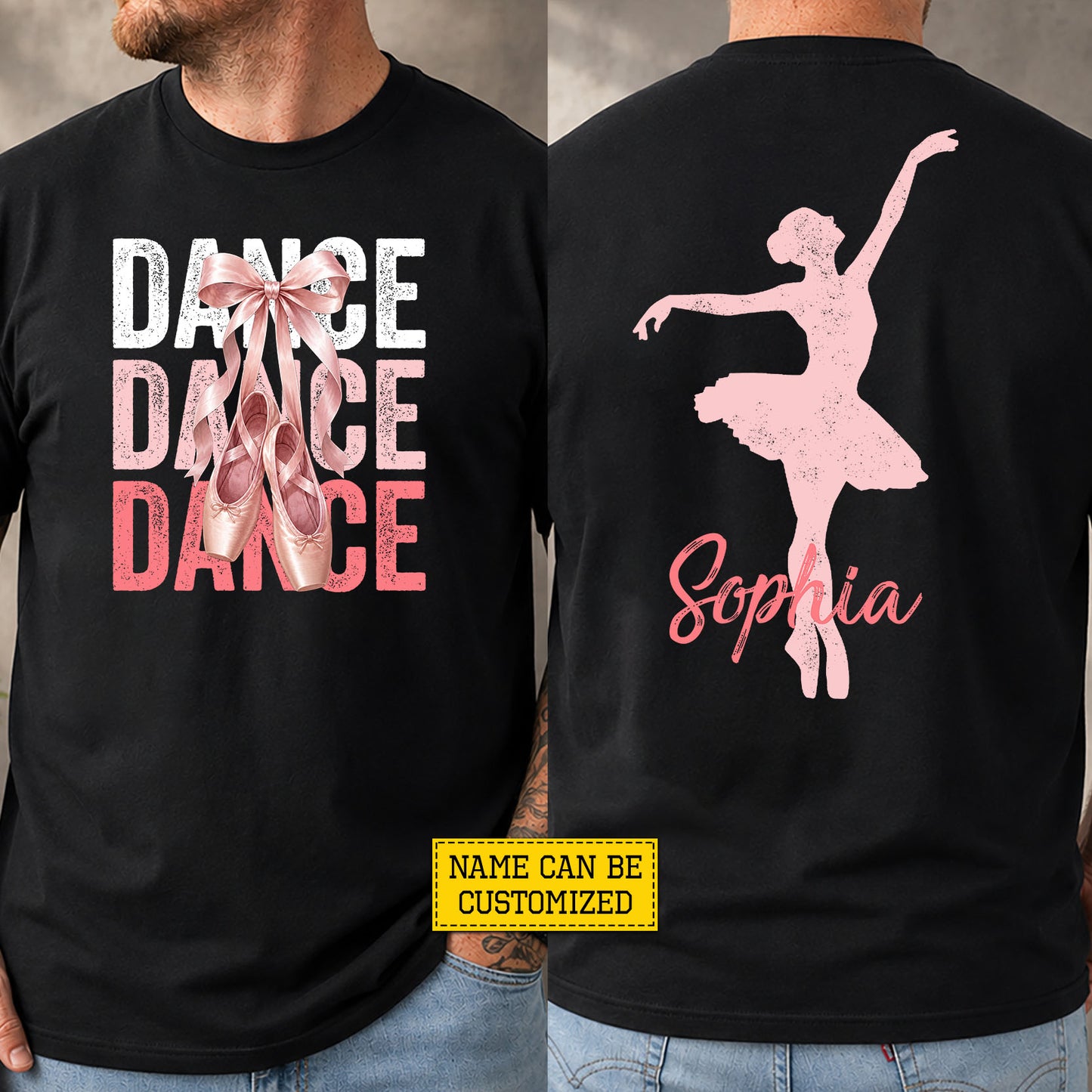 Personalized Ballet Two-sided T-shirt, Dance Dance Dance Tees Gift For Ballet Lover