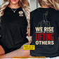 Personalized Rugby Two-sided T-shirt, We Rise By Lifting Others Sport Tees Gift For Rugby Lover