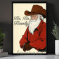Christmas Old Santa Cowboy  Canvas Painting, Ho Ho Howdy Wall Art Decor, Xmas Poster Gift For Cowboys