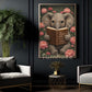 Cute Reading Elephant Canvas Painting, Bookworm Elephant Wall Art Decor, Poster Gift For Reading Lovers
