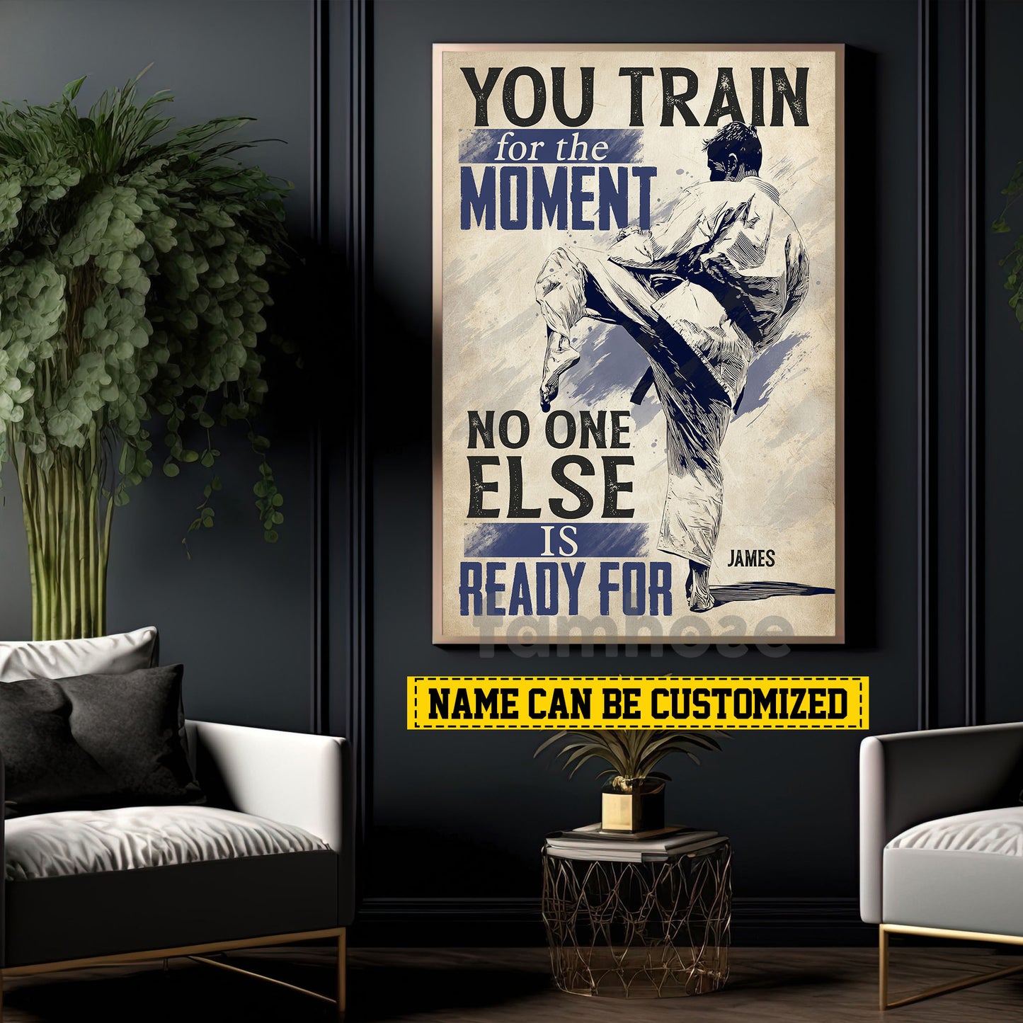 Motivational Personalized Karate Man Canvas Painting, You Train For The Moment Inspirational Quotes Wall Art Decor, Poster Gift For Karate Lovers
