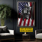 Personalized Lacrosse Boy Canvas Painting, Pose With USA Flag, Wall Art Decor, Poster Gift For Lacrosse Lovers, Lacrosse Players