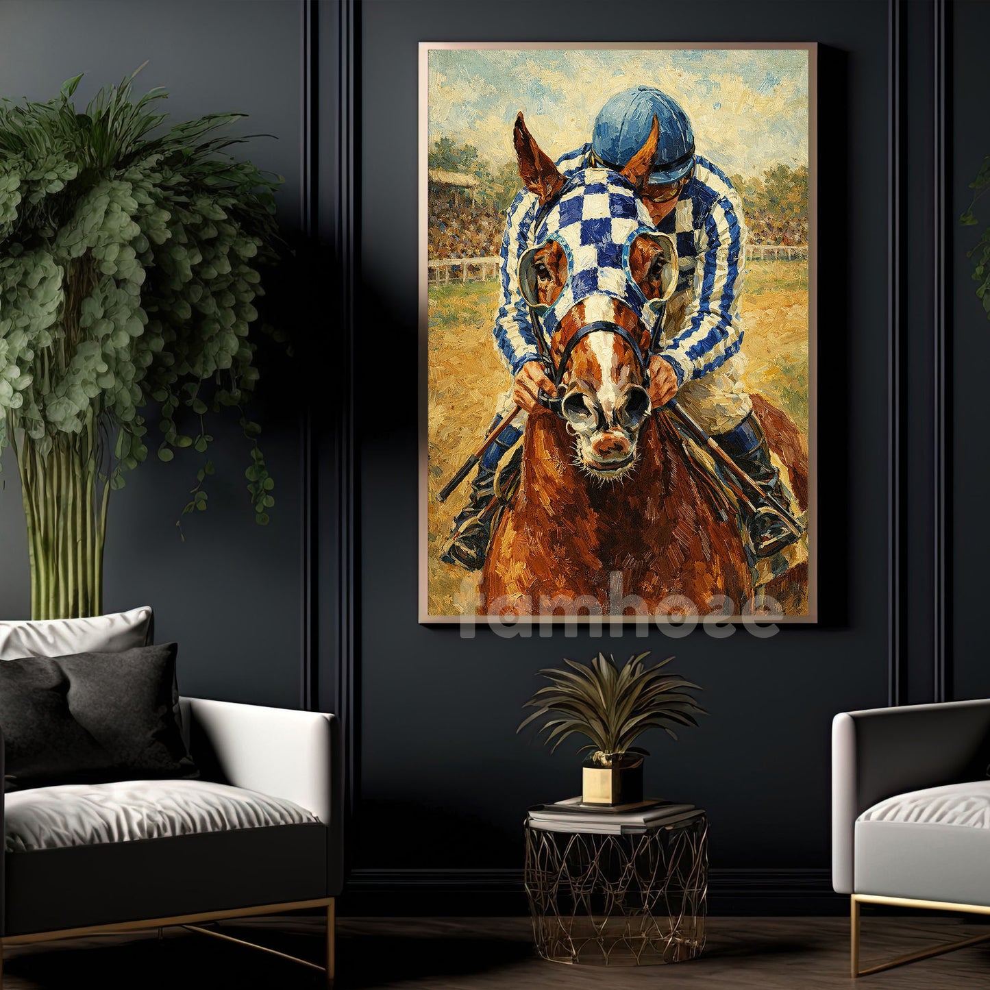 Secretariat Horse Canvas Painting, 1973 Triple Crown Champion Thoroughbred Derby Wall Art Decor, Poster Gift For Horse Racing Lovers, Fan Of Kentucky Derby