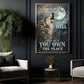 Motivational Quote Wolf Canvas Painting, If Your Path Demands You To Walk Wall Art Decor, Poster Gift For Wolf Lover