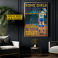 Personalized Funny Volleyball Canvas Painting, Some Girls Are Just Born With, Sports Quotes Wall Art Decor, Poster Gift For Volleyball Lovers, Volleyball Girls