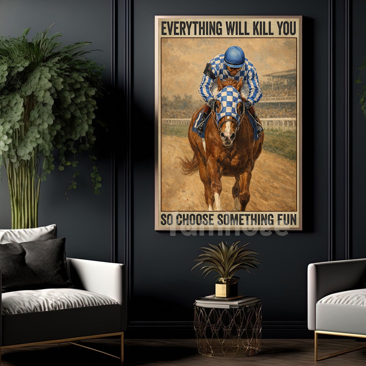 Secretariat Canvas Painting, 1973 Triple Crown Champion Everything Will Kill You Wall Art Decor, Poster Gift For Horse Racing Lovers