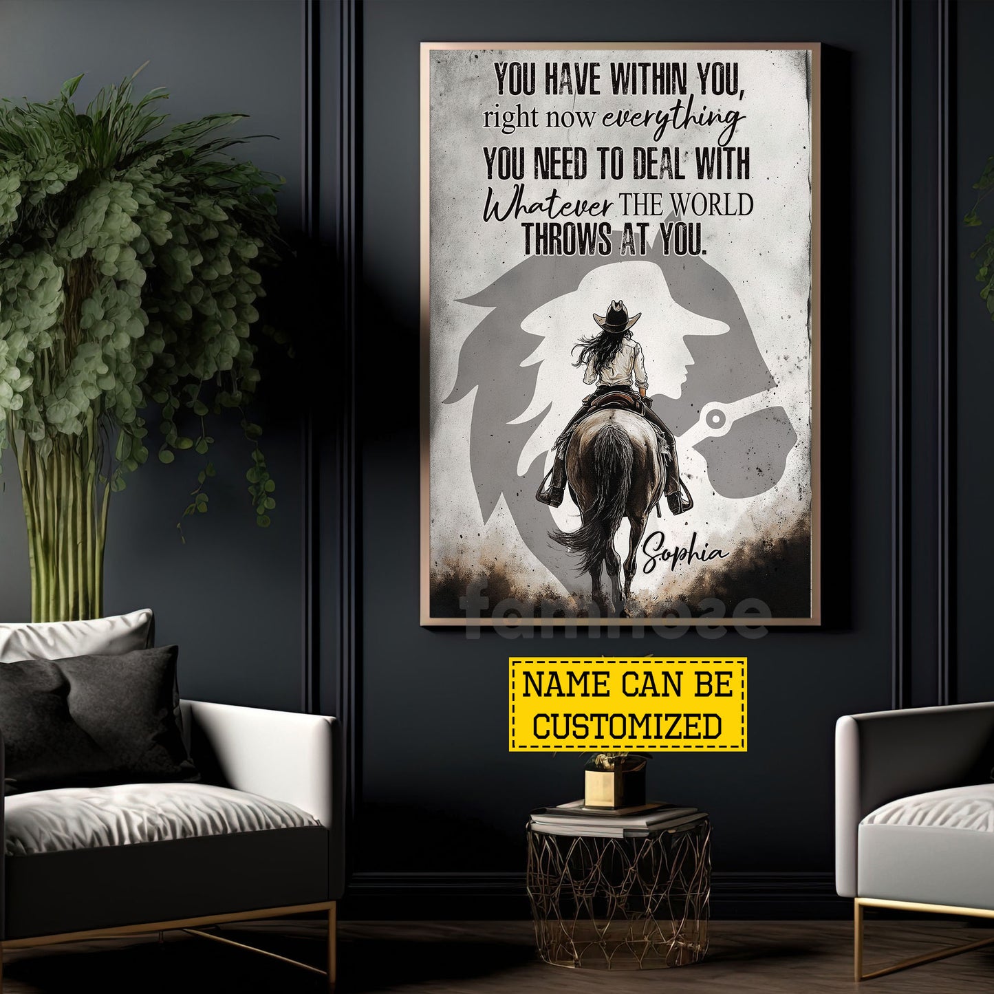 Personalized Horse Riding Girl Canvas Painting, You Have Within You Wall Art Decor, Poster Gift For Horse Girl