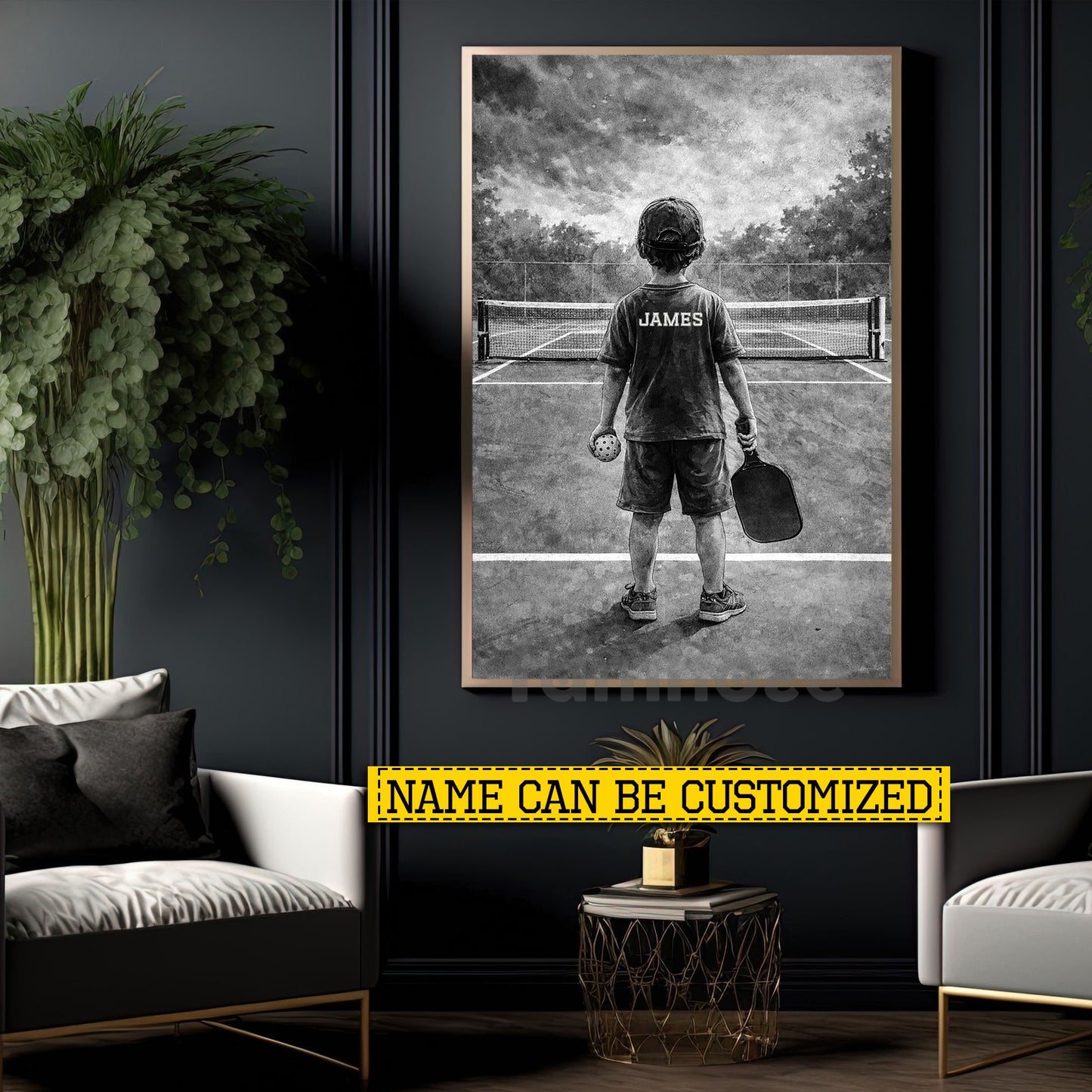 Personalized Pickleball Boy Kid Canvas Painting, Every Champion Starts Here Sport Wall Art Decor, Poster Gift For Pickleball Lover