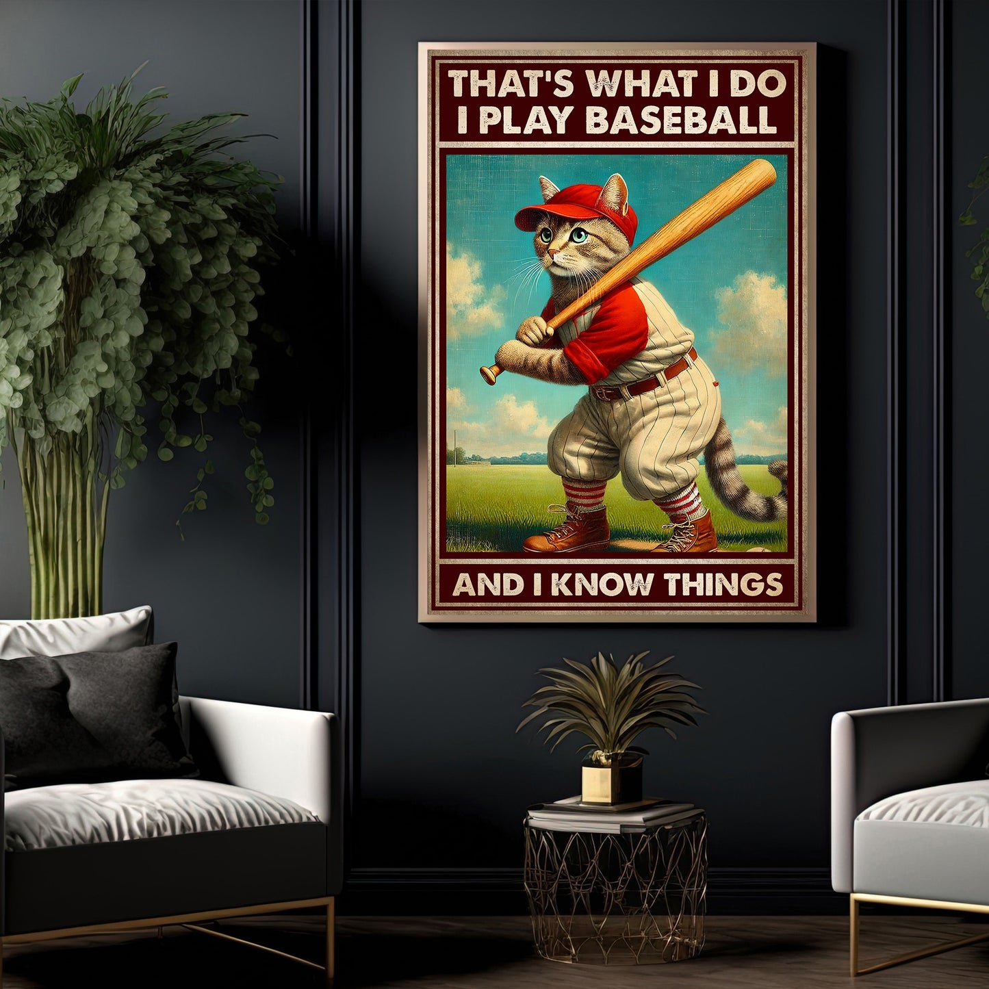 Baseball Canvas Painting, That's What I Do Sport Wall Art Decor, Poster Gift For Baseball Lovers