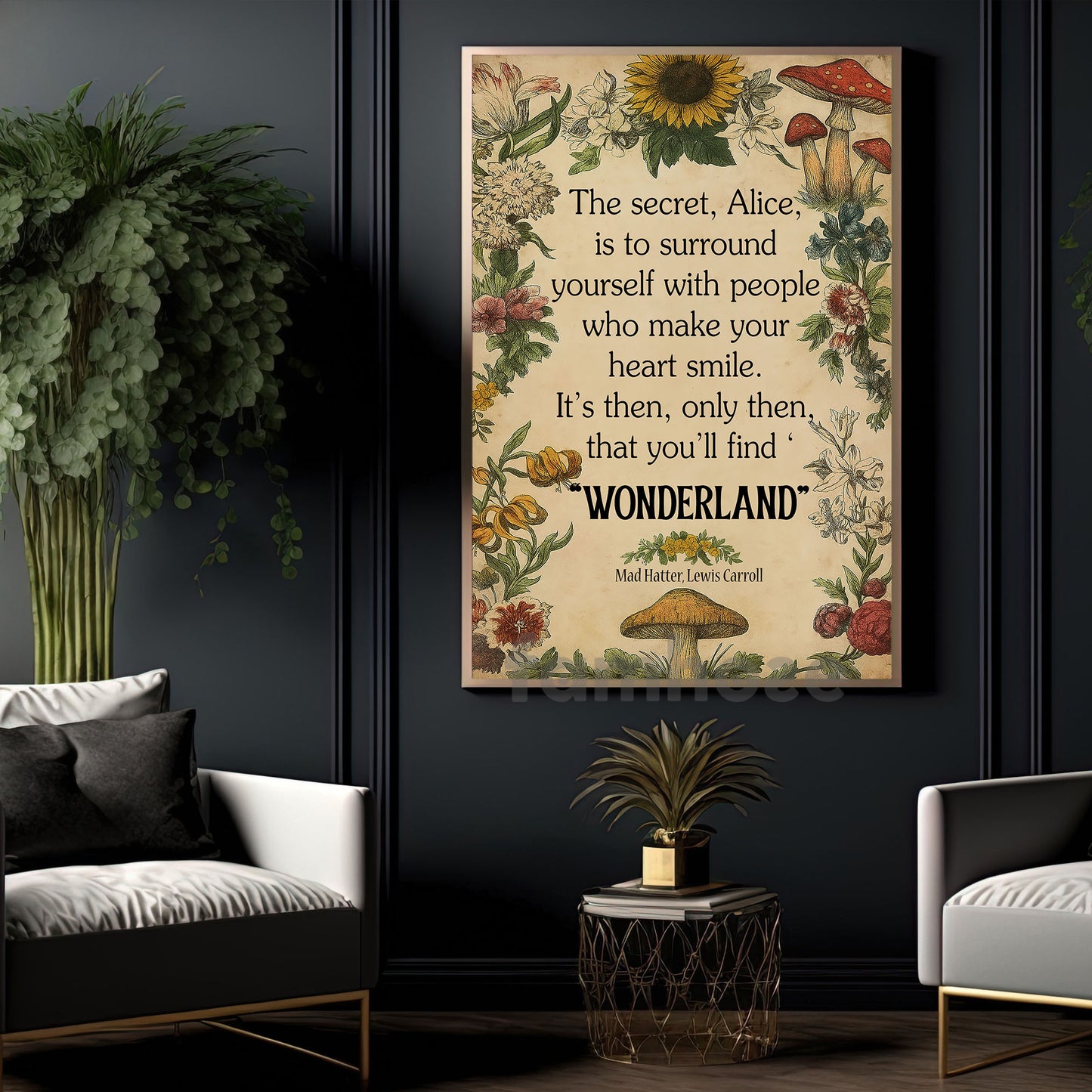 Christmas Quote Canvas Painting, You'll Find Wonderland Wall Art Decor Xmas Poster Gift To Decor House Or Office