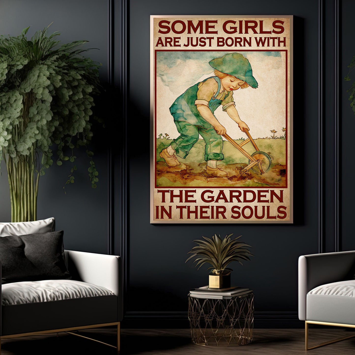 The Garden In Their Souls Canvas Painting, Farm Girl Wall Art Decor, Poster Gift For Garden Lovers