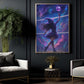 Halloween Volleyball Witch Canvas Painting, Volleyball Witch In Space Wall Art Decor Spooky Season Poster Gift For Volleyball Lovers