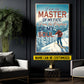 Personalized Skiing Man Canvas Painting, I Am The Master Of My Fate Wall Art Decor, Poster Gift For Skiing Lovers