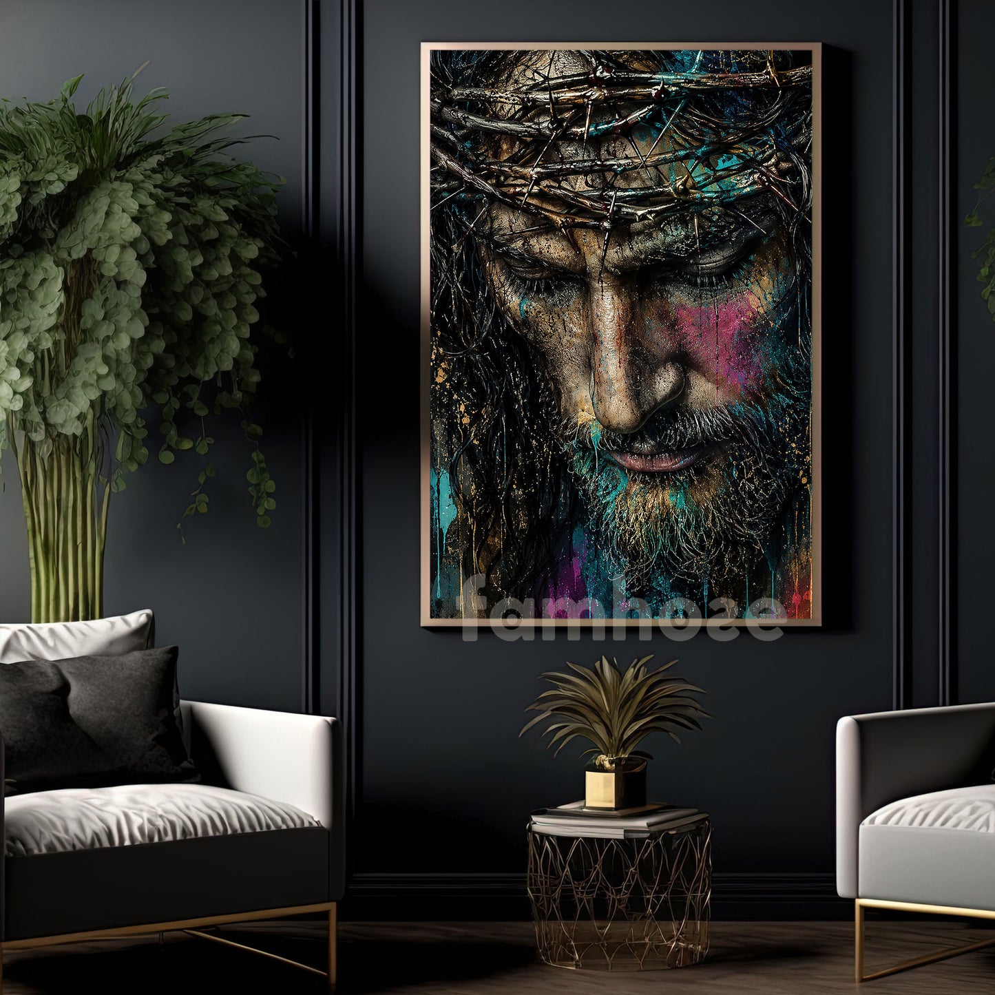 Jesus Canvas Painting, The Weight Of Grace Wall Art Decor, Poster Gift For Christian